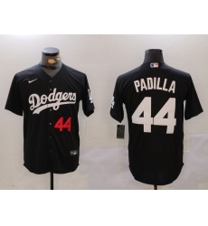 Men's Los Angeles Dodgers #44 Vicente Padilla Number Black Cool Base Stitched Jersey