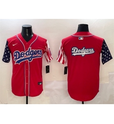 Men's Los Angeles Dodgers Team Big Logo Red Limited Stitched Baseball Jersey