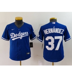 Youth Los Angeles Dodgers #37 Teoscar Hernandez Blue Cool Base Stitched Jersey