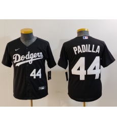 Youth Los Angeles Dodgers #44 Vicente Padilla Number Black Cool Base Stitched Jerseys