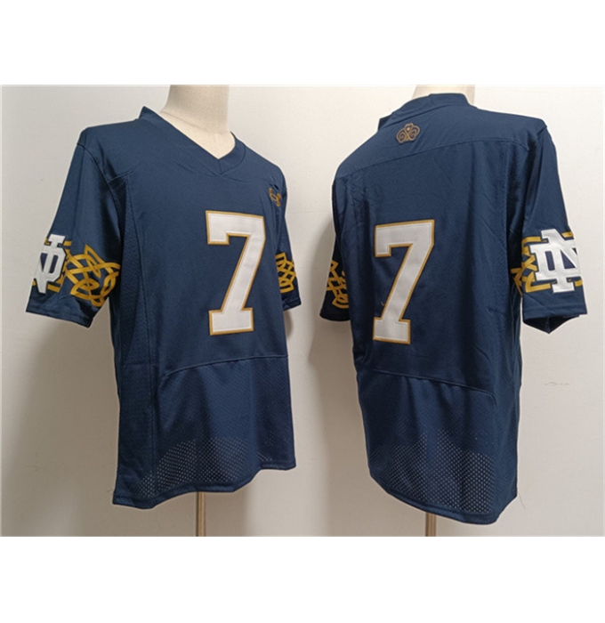 Men's Notre Dame Fighting Irish #7 Audric Estimé Navy Limited Stitched Jersey