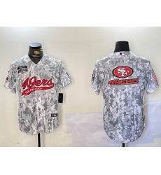 Men's San Francisco 49ers Blank Arctic Camo 2024 Salute to Service Stitched Baseball Jerseys