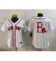 Youth Boston Red Sox Team Big Logo White Cool Base Stitched Baseball Jersey