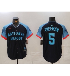 Men's Los Angeles Dodgers #5 Freddie Freeman Navy 2024 All Star Limited Stitched Jersey