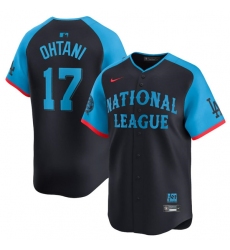 Men's National League #17 Shohei Ohtani Navy 2024 All-Star Limited Stitched Baseball Jersey