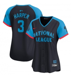 Women's National League #3 Bryce Harper Navy 2024 All-Star Limited Stitched Baseball Jersey(Run Small)