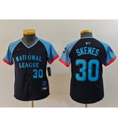 Youth Pittsburgh Pirates #30 Paul Skenes Number Navy 2024 All Star Limited Stitched Jerseys