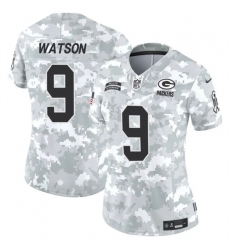 Women's Green Bay Packers #9 Christian Watson 2024 F.U.S.E Arctic Camo Salute To Service Limited Stitched Football Jersey(Run Small)