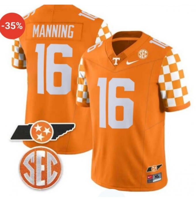 Men's Tennessee Volunteers #16 Peyton Manning Orange F.U.S.E. Stitched Jersey
