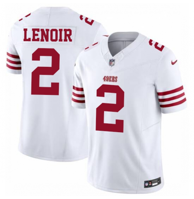 Youth San Francisco 49ers #2 Deommodore Lenoir White Nike Scarlet Limited Jersey