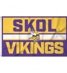 2Pcs Minnesota Vikings NF NFL Football Bold 3' x 5' Banner Flag Single Sided  - Home Décor