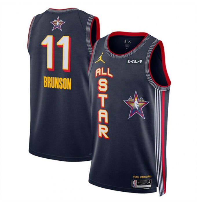 Men's 2025 All-Star #11 Jalen Brunson Navy Stitched Basketball Jersey