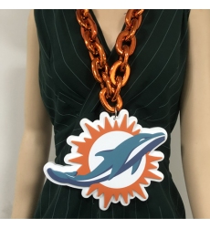 Miami dolphin Fan Chain, NFL fans, Team Logo Big necklace,  large  pendant, Medal gift clothing tag Accessories