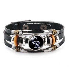 The Colorado Rockies MLB Pro football team jewel cowhide bracelet leather hand jewelry