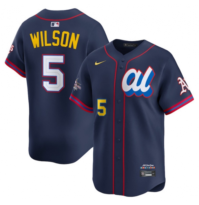 Men's American League #5 Jacob Wilson Navy 2025 All-Star Edition Limited Stitched Baseball Jersey