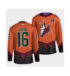 Men's Arizona Coyotes #16 Andrew Ladd Orange 2022-23 Reverse Retro Stitched Jersey