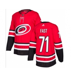 Men's Carolina Hurricanes #71 Jesper Fast Red Stitched Jersey