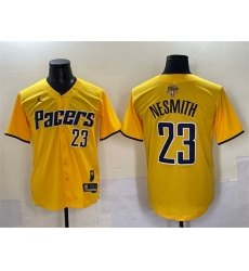 Men's Indiana Pacers #23 Aaron Nesmith Yellow 2025 Finals Vapor Stitched Baseball Jersey