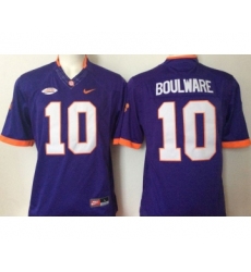 Clemson Tigers 10 Ben Boulware Purple College Football Jersey