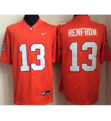 Clemson Tigers 13 Hunter Renfrow Orange College Football Jersey