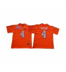 Clemson Tigers 4 DeShaun Watson Orange 1975-1978 Fuller Diamond Logo College Football Jersey