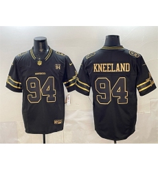 Men's Dallas Cowboys #94 Marshawn Kneeland Black Gold 2025 F.U.S.E. 94 Marshawn Kneeland Memorial Vapor Limited Stitched Football Jersey