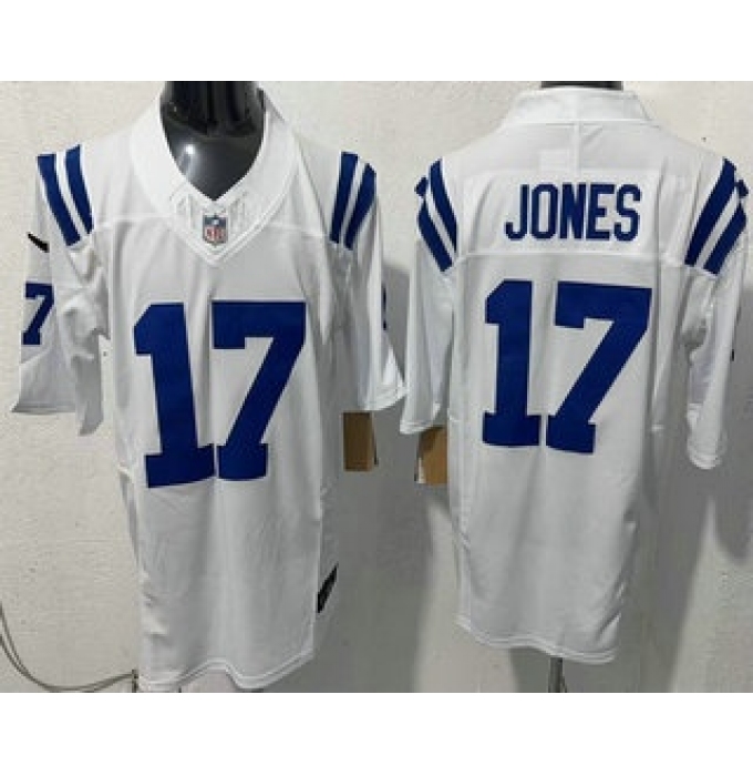 Men's Indianapolis Colts #17 Daniel Jones Limited White FUSE Vapor Jersey