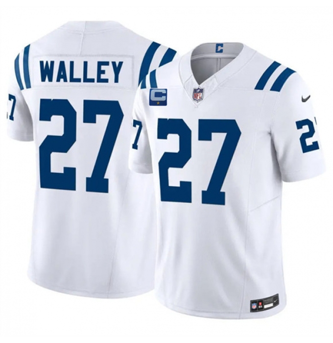 Men's Indianapolis Colts #27 Justin Walley White 2026 F.U.S.E. 1-Star C Vapor Limited Football Stitched Jersey