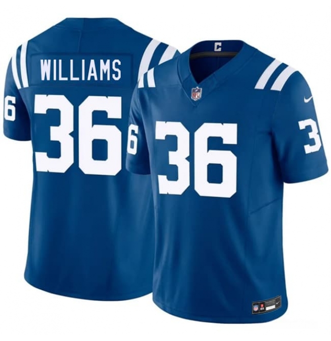 Men's Indianapolis Colts #36 Roydell Williams Blue 2026 F.U.S.E. Vapor Limited Football Stitched Jersey