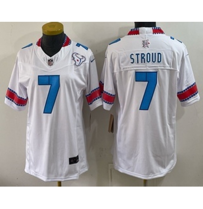 Women's Houston Texans #7 CJ Stroud White 2026 FUSE Rivalries Collection Limited Stitched Jersey