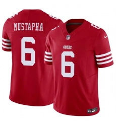 Men's San Francisco 49ers #6 Malik Mustapha Red 2025 F.U.S.E. Vapor Untouchable Limited Football Stitched Jersey