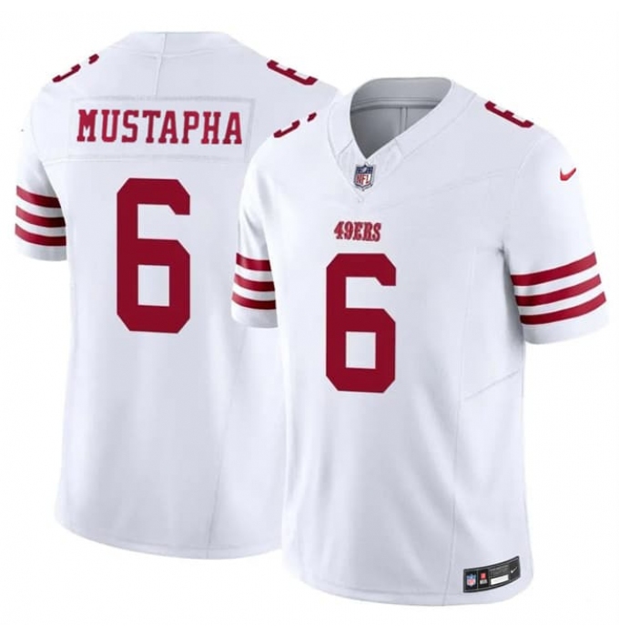 Men's San Francisco 49ers #6 Malik Mustapha White 2025 F.U.S.E. Vapor Untouchable Limited Football Stitched Jersey