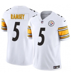 Men's Pittsburgh Steelers #5 Jalen Ramsey White 2025 F.U.S.E. Vapor Limited Football Stitched Jersey