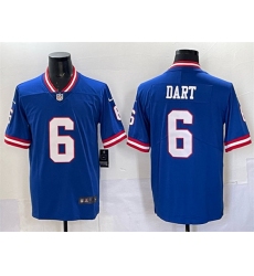 Men's New York Giants #6 Jaxson Dart Royal 2025 Draft Vapor Untouchable Classic Retired Player Football Stitched Jersey