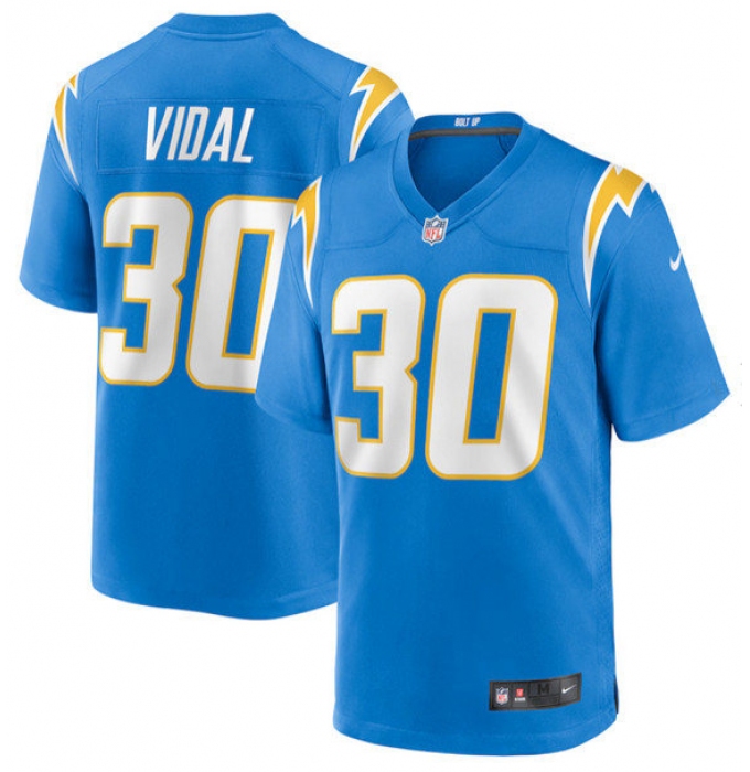 Men's Los Angeles Chargers #30 Kimani Vidal Blue 2025 Football Stitched Game Jersey
