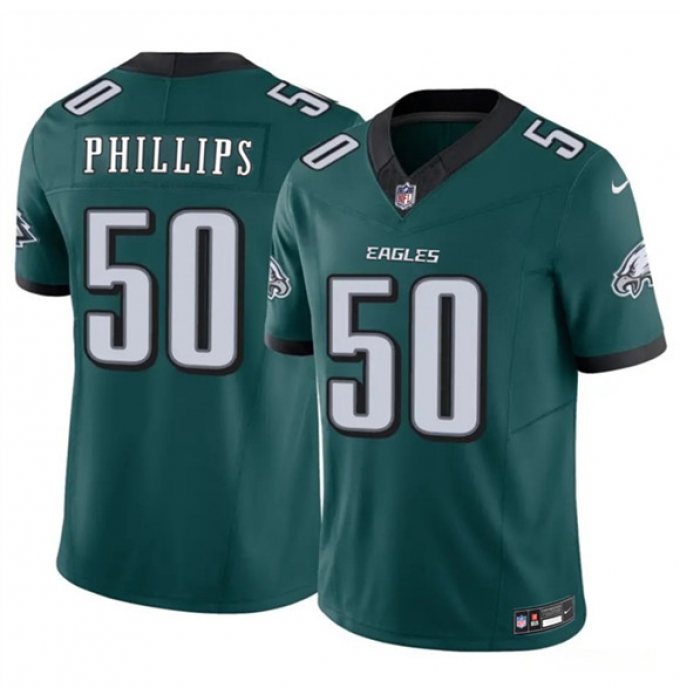 Men's Philadelphia Eagles #50 Jaelan Phillips Green 2025 F.U.S.E. Vapor Untouchable Limited Football Stitched Jersey