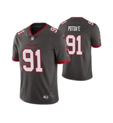 Men's Tampa Bay Buccaneers #91 Benning Potoa'e Gray Vapor Untouchable Limited Stitched Jersey