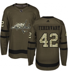 Men's Adidas Washington Capitals #42 Martin Fehervary Authentic Green Salute to Service NHL Jersey