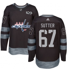 Men's Adidas Washington Capitals #67 Riley Sutter Authentic Black 1917-2017 100th Anniversary NHL Jersey