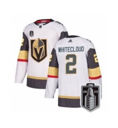 Men's Vegas Golden Knights #2 Zach Whitecloud White 2023 Stanley Cup Final Stitched Jersey