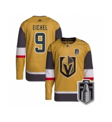 Men's Vegas Golden Knights #9 Jack Eichel Gold 2023 Stanley Cup Final Stitched Jersey