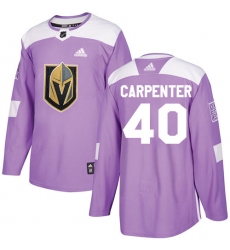 Youth Adidas Vegas Golden Knights #40 Ryan Carpenter Authentic Purple Fights Cancer Practice NHL Jersey