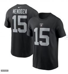 Men's Las Vegas Raiders Fernando Mendoza Nike Black Name & Number T-Shirt