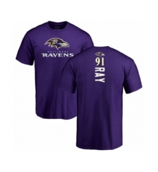 Football Baltimore Ravens #91 Shane Ray Purple Backer T-Shirt