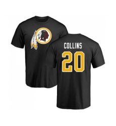 Football Washington Redskins #20 Landon Collins Black Name & Number Logo T-Shirt