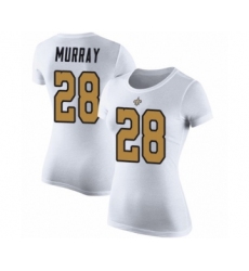Football Women's New Orleans Saints #28 Latavius Murray White Rush Pride Name & Number T-Shirt