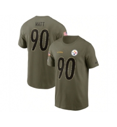 Men's Pittsburgh Steelers #90 T.J. Watt 2022 Olive Salute to Service T-Shirt