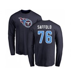 Football Tennessee Titans #76 Rodger Saffold Navy Blue Name & Number Logo Long Sleeve T-Shirt
