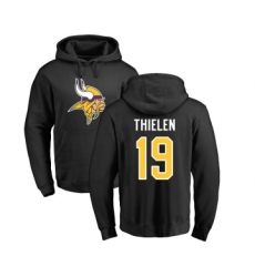Football Minnesota Vikings #19 Adam Thielen Black Name & Number Logo Pullover Hoodie
