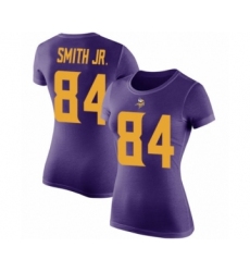 Football Women's Minnesota Vikings #84 Irv Smith Jr. Purple Rush Pride Name & Number T-Shirt